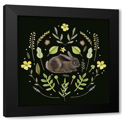 Bunny Field I Black Modern Wood Framed Art Print with Double Matting by Wang, Melissa