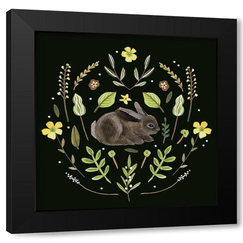 Bunny Field I Black Modern Wood Framed Art Print by Wang, Melissa