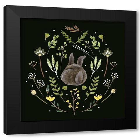 Bunny Field II Black Modern Wood Framed Art Print with Double Matting by Wang, Melissa