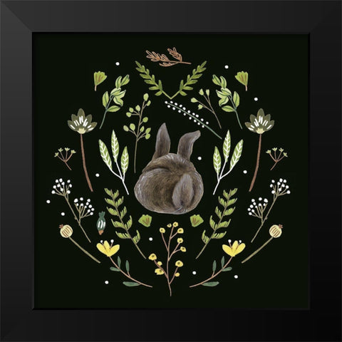 Bunny Field II Black Modern Wood Framed Art Print by Wang, Melissa