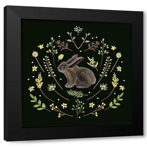 Bunny Field III Black Modern Wood Framed Art Print with Double Matting by Wang, Melissa