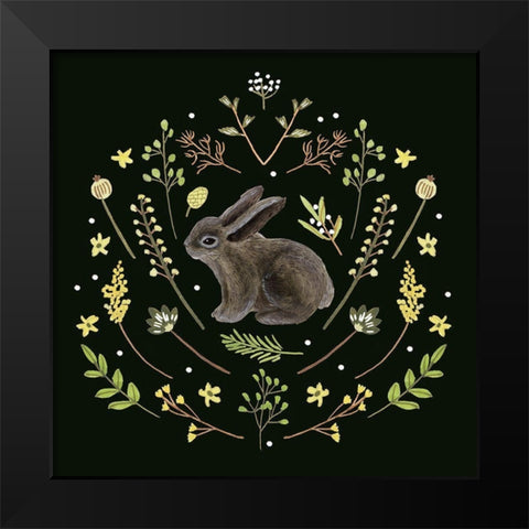 Bunny Field III Black Modern Wood Framed Art Print by Wang, Melissa