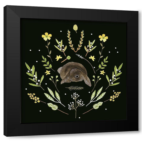 Bunny Field IV Black Modern Wood Framed Art Print with Double Matting by Wang, Melissa