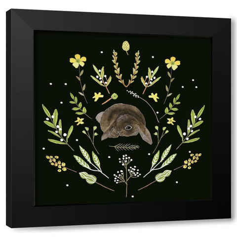 Bunny Field IV Black Modern Wood Framed Art Print by Wang, Melissa