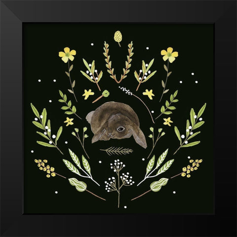 Bunny Field IV Black Modern Wood Framed Art Print by Wang, Melissa