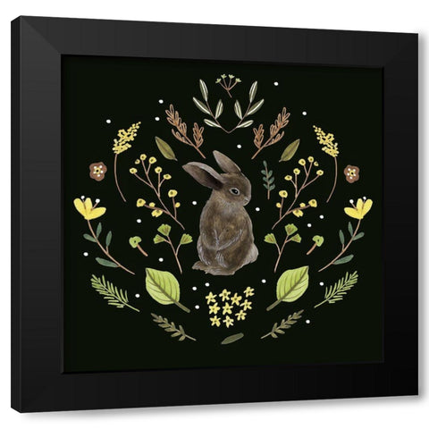 Bunny Field VI Black Modern Wood Framed Art Print with Double Matting by Wang, Melissa