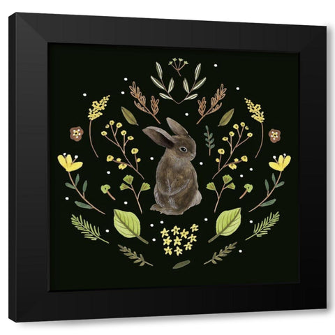 Bunny Field VI Black Modern Wood Framed Art Print by Wang, Melissa