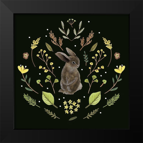 Bunny Field VI Black Modern Wood Framed Art Print by Wang, Melissa