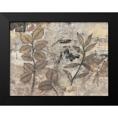 Leaf Motif I Black Modern Wood Framed Art Print by OToole, Tim