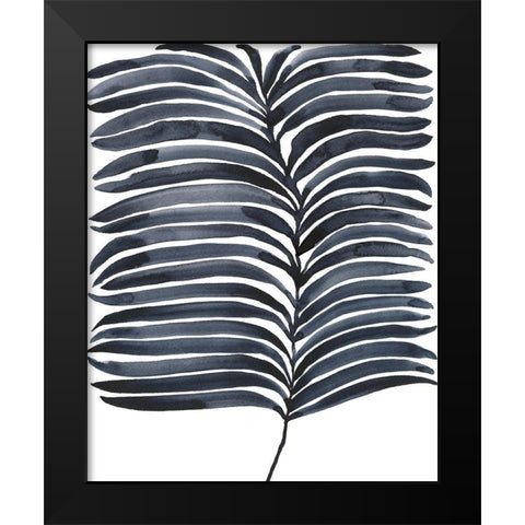 Indigo Fronds I Black Modern Wood Framed Art Print by Moore, Regina