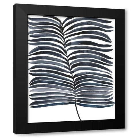 Indigo Fronds II Black Modern Wood Framed Art Print by Moore, Regina