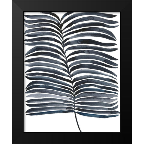 Indigo Fronds II Black Modern Wood Framed Art Print by Moore, Regina