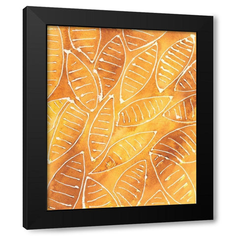 Stylized Leaf Shapes I Black Modern Wood Framed Art Print with Double Matting by Moore, Regina