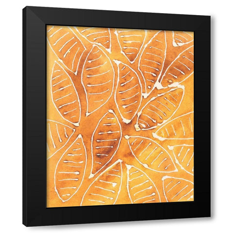 Stylized Leaf Shapes II Black Modern Wood Framed Art Print with Double Matting by Moore, Regina