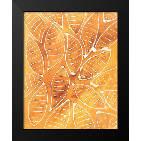 Stylized Leaf Shapes II Black Modern Wood Framed Art Print by Moore, Regina