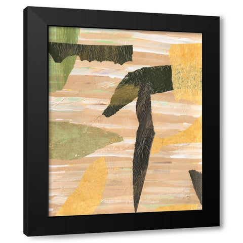 Painted Paper Pieces I Black Modern Wood Framed Art Print by Moore, Regina