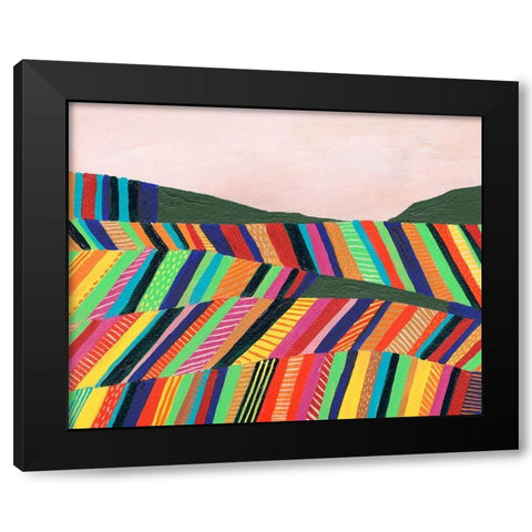 Rainbow Fields I Black Modern Wood Framed Art Print by Moore, Regina