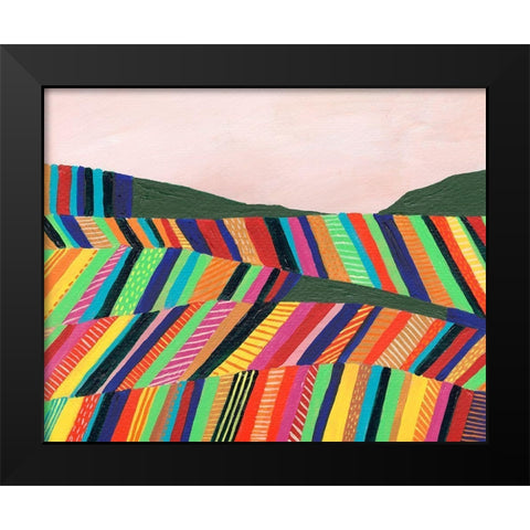 Rainbow Fields I Black Modern Wood Framed Art Print by Moore, Regina