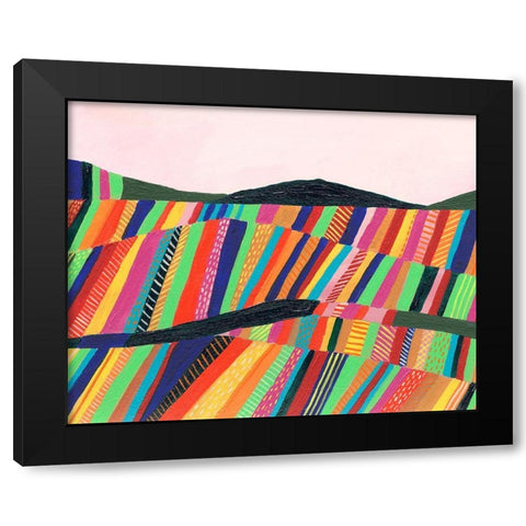 Rainbow Fields II Black Modern Wood Framed Art Print by Moore, Regina