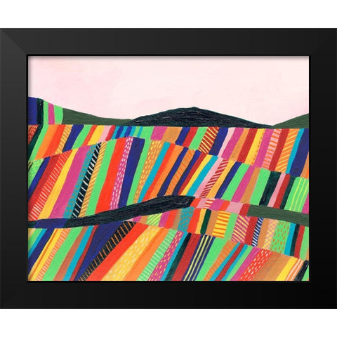 Rainbow Fields II Black Modern Wood Framed Art Print by Moore, Regina