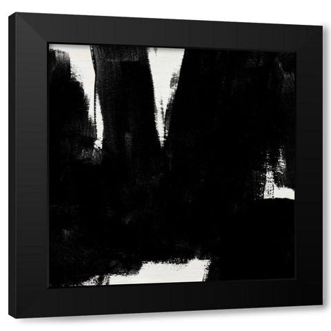 Block Brushwork I Black Modern Wood Framed Art Print by Vess, June Erica