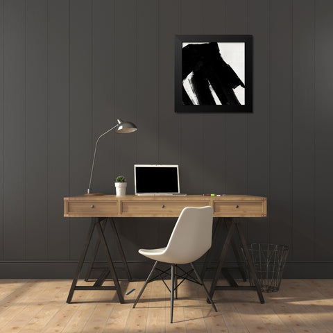 Block Brushwork III Black Modern Wood Framed Art Print by Vess, June Erica