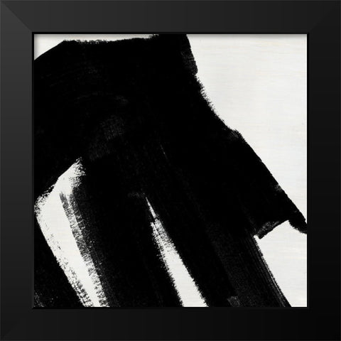 Block Brushwork III Black Modern Wood Framed Art Print by Vess, June Erica