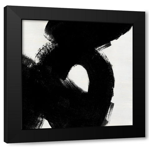 Block Brushwork IV Black Modern Wood Framed Art Print by Vess, June Erica