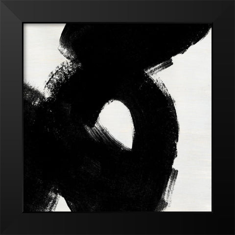 Block Brushwork IV Black Modern Wood Framed Art Print by Vess, June Erica