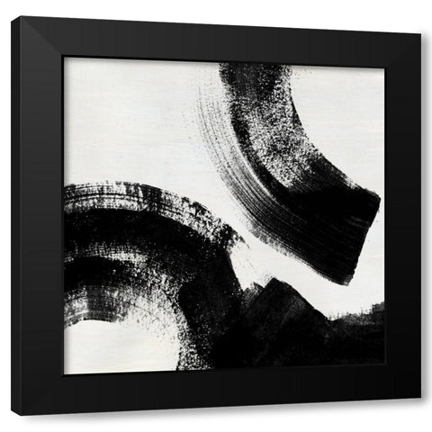 Block Brushwork VI Black Modern Wood Framed Art Print by Vess, June Erica