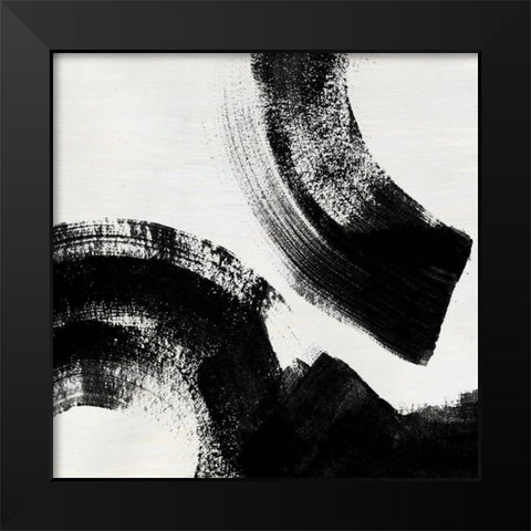 Block Brushwork VI Black Modern Wood Framed Art Print by Vess, June Erica