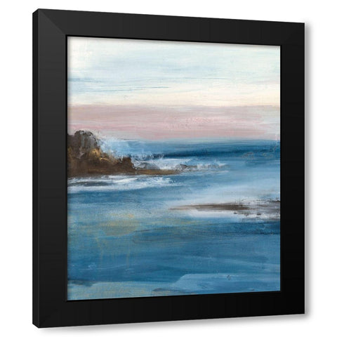 Merging the Ocean I Black Modern Wood Framed Art Print with Double Matting by Bramma, Lila