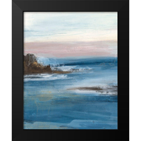 Merging the Ocean I Black Modern Wood Framed Art Print by Bramma, Lila