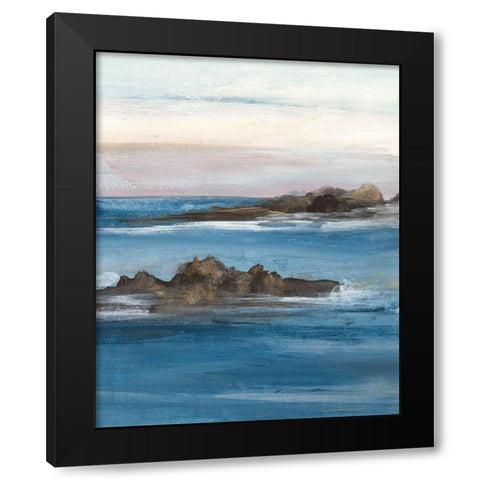 Merging the Ocean II Black Modern Wood Framed Art Print by Bramma, Lila
