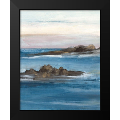 Merging the Ocean II Black Modern Wood Framed Art Print by Bramma, Lila