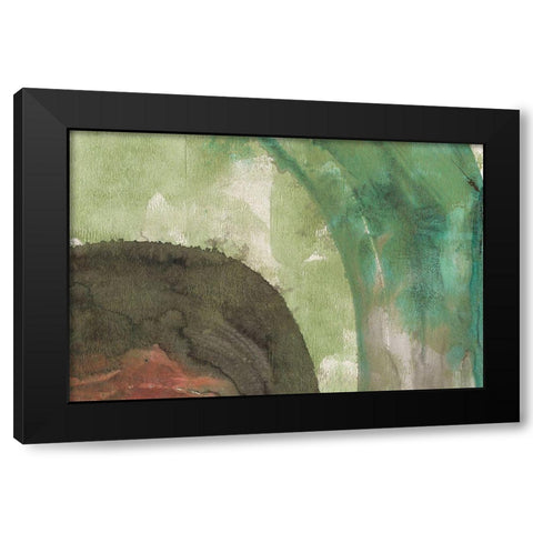 Serene Green I Black Modern Wood Framed Art Print with Double Matting by Bramma, Lila