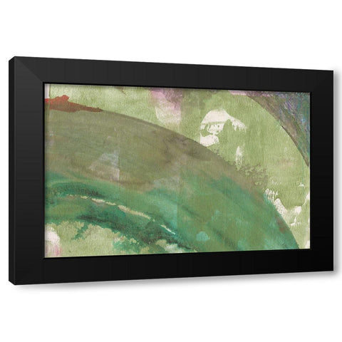 Serene Green II Black Modern Wood Framed Art Print by Bramma, Lila