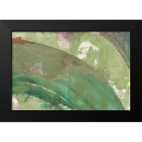 Serene Green II Black Modern Wood Framed Art Print by Bramma, Lila
