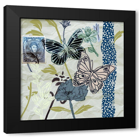 Fragile Wings II Black Modern Wood Framed Art Print with Double Matting by Wang, Melissa