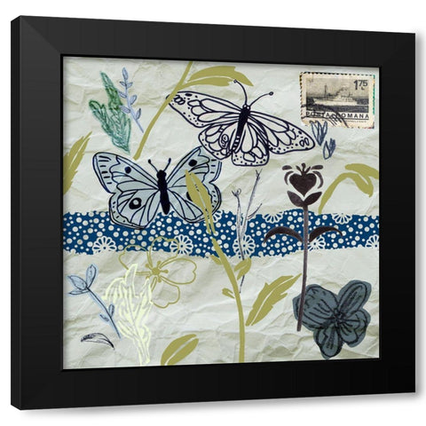 Fragile Wings III Black Modern Wood Framed Art Print with Double Matting by Wang, Melissa