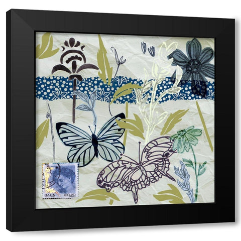 Fragile Wings V Black Modern Wood Framed Art Print with Double Matting by Wang, Melissa