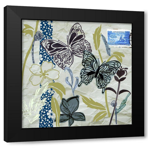 Fragile Wings VI Black Modern Wood Framed Art Print with Double Matting by Wang, Melissa