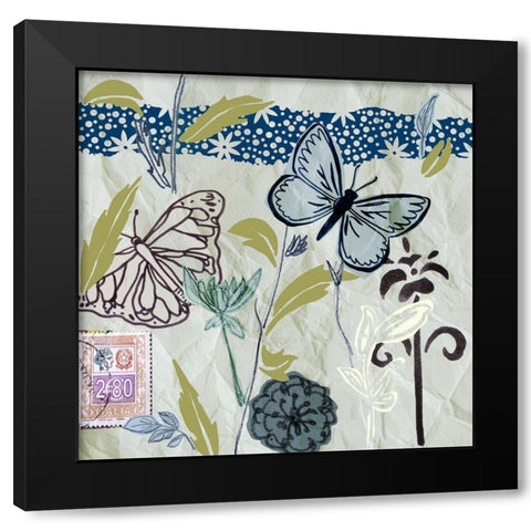 Fragile Wings VII Black Modern Wood Framed Art Print with Double Matting by Wang, Melissa