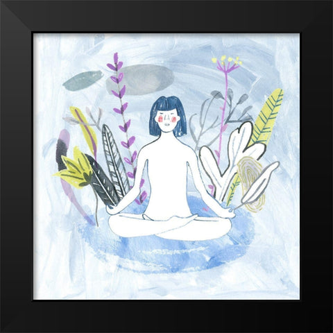 Meditation Garden Yoga III Black Modern Wood Framed Art Print by Wang, Melissa