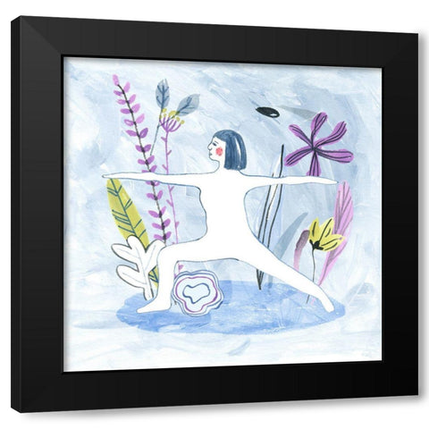 Meditation Garden Yoga IV Black Modern Wood Framed Art Print with Double Matting by Wang, Melissa