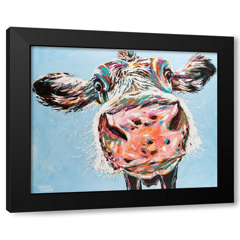 Funny Cow I Black Modern Wood Framed Art Print with Double Matting by Vitaletti, Carolee