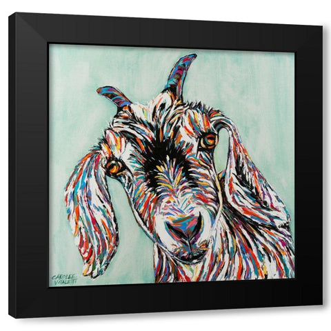 Funny Goat II Black Modern Wood Framed Art Print with Double Matting by Vitaletti, Carolee