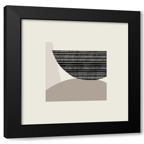 Fragmented Shapes II Black Modern Wood Framed Art Print with Double Matting by Barnes, Victoria