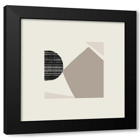 Fragmented Shapes III Black Modern Wood Framed Art Print with Double Matting by Barnes, Victoria