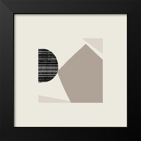 Fragmented Shapes III Black Modern Wood Framed Art Print by Barnes, Victoria